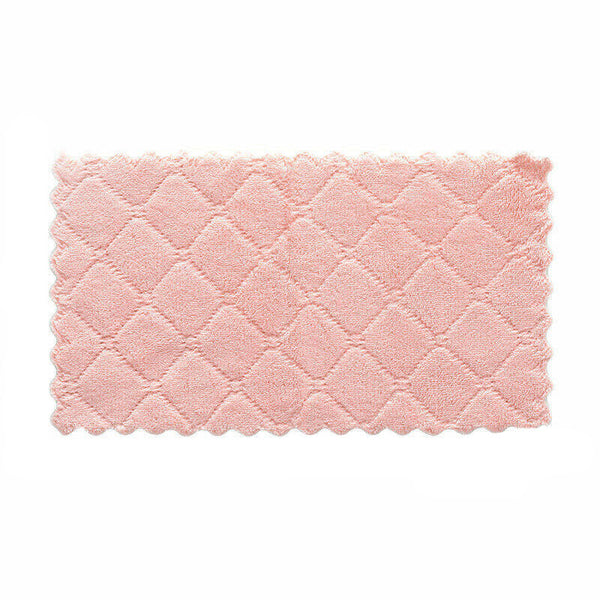 5Pcs Microfiber Water Absorbent Dishcloths - Pink