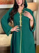 KTX-7982837170392 Muslim with Diamond Lapel Long Sleeve Kaftan