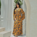 KTX-7982838055128 Binded Design Print V Neck Kaftan Dress