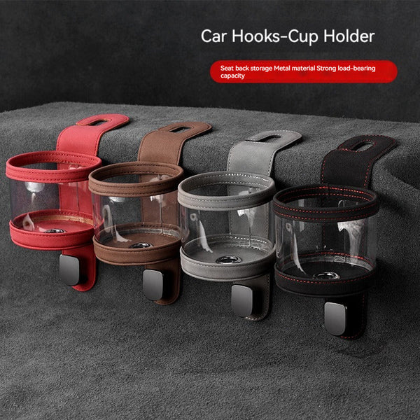 KT-1115-001 High-Grade High-Grade Tumbled Leather Car Seat Cup Holder, Coffee Cup Holder with Car Manufacturer Logo / 4 Pieces