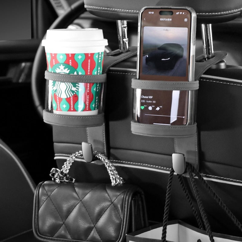 KT-1115-001 High-Grade High-Grade Tumbled Leather Car Seat Cup Holder, Coffee Cup Holder with Car Manufacturer Logo / 4 Pieces