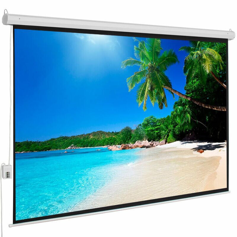 100" 4:3 80X60 Premium Electric Projection Screen - White