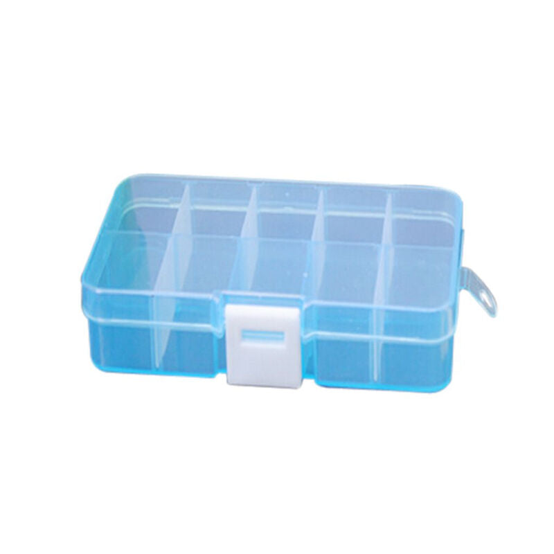 10 Slots High Quality Plastic Jewelry Craft Storage Box - Blue