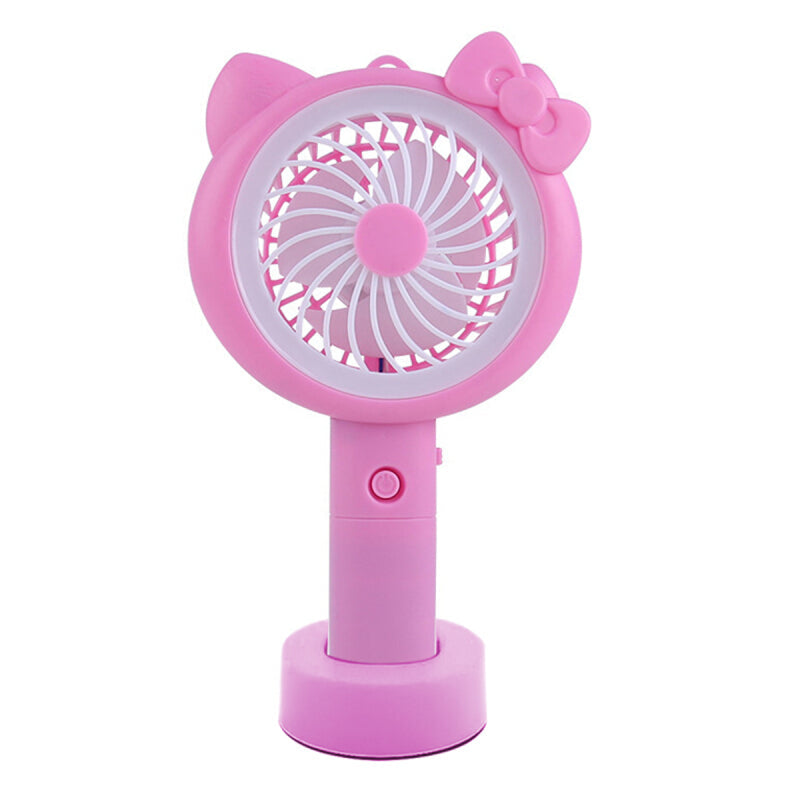 Mini Modern LED Handheld Outdoor Fan - Pink