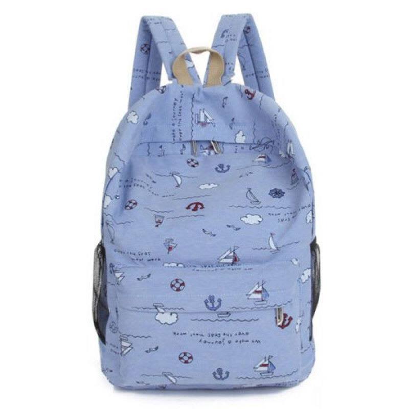 Fashionable Women Rucksack Travel Bag - Blue