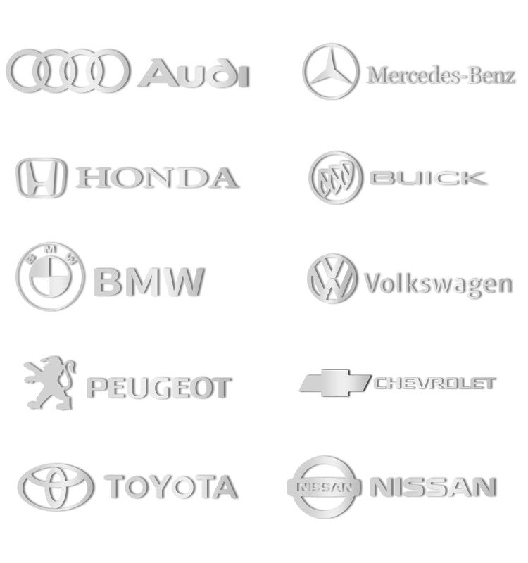 ABD-040101 High Grade Alloy 3D Metal Car Manufacturer Logo Label Sticker Car Upgrading Decorations - 1 Pack/30 Pieces