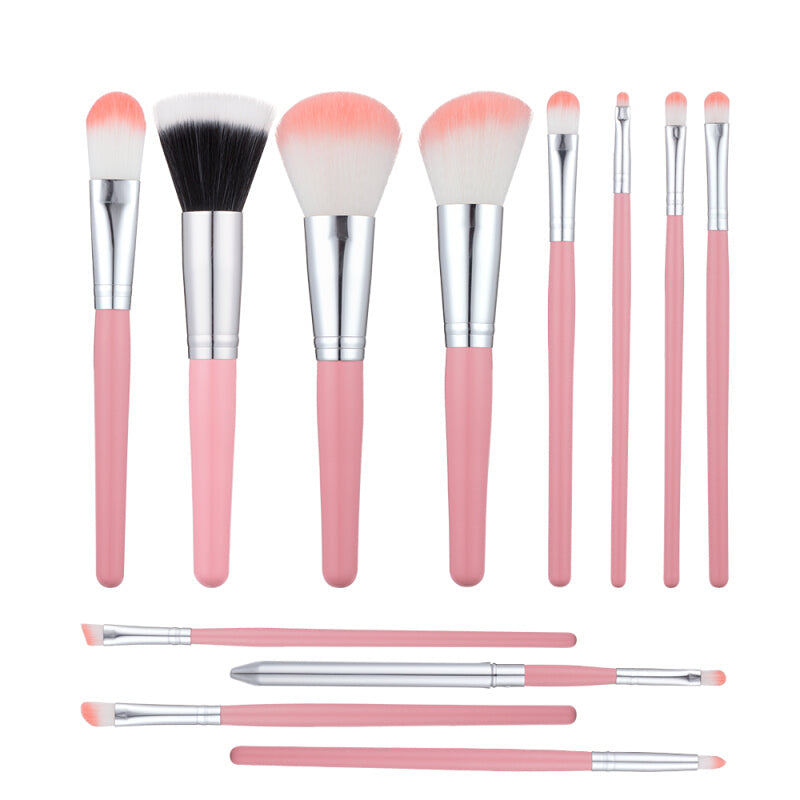 12Pcs Premium Beginner Brushes Set - Pink