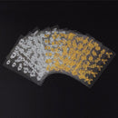 12 Sheets Multistyle Nail Decorations - Gold Silver