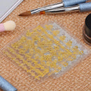 12 Sheets Multistyle Nail Decorations - Gold Silver