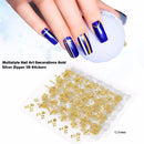 12 Sheets Multistyle Nail Decorations - Gold Silver