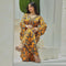 KTX-7982838055128 Binded Design Print V Neck Kaftan Dress