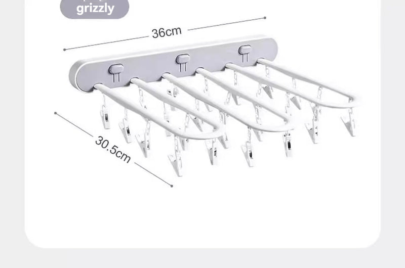 KT-12-27-13  No Hole Rack, Socks Drying Rack, Balcony Bathroom Underwear Clip Rack, Folding Rack