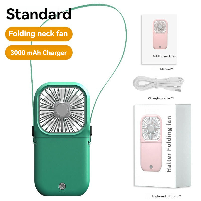 LHB-040801 Mini Foldable Hanging Neck Charging Treasure Cooling Fan