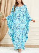 KTX-7982841463000 Water Ripple Pattern Bat Sleeve Loose Kaftan