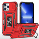 ABD-042510 Apple iPhone Case: Compatible with iPhone 11-15 Pro Max, Lens Cover, Finger Ring, Sliding & Push/Pull Closure, Military-Grade Protection