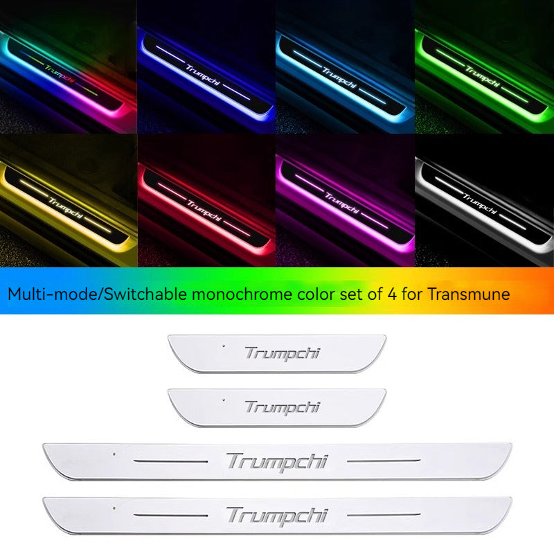 KT-1107002 Brand-Specific Car Ambient Light with Logo, Threshold Ambient Light, Welcome Pedal LED Sensor Light, Car Modification Decoration Fluorescent Breathing Lights - 4 Pieces