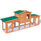 Large rabbit cage for small pets with wooden roof