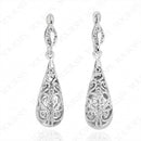 18K High Quality Fashion Stud Earrings - Silver