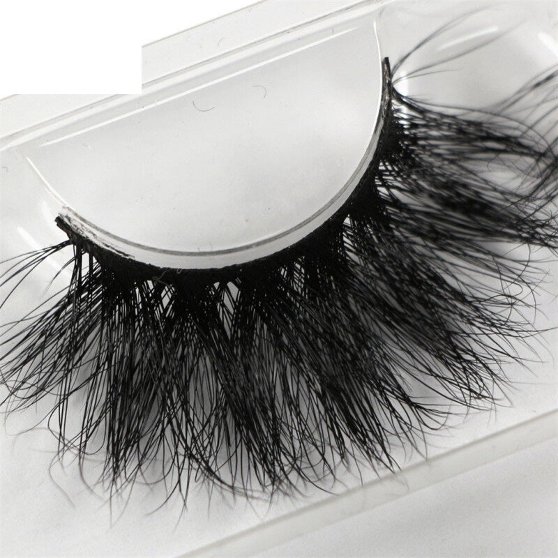 1 Pair Mink Dramatic Long False Eyelashes - Black