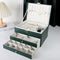 LKX-042501 New diamond pattern three drawer jewelry box