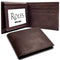 Rolfs Wallet for Men Genuine Leather RFID Blocking Bifold With Flip Up 2 ID Window, Brown/Black