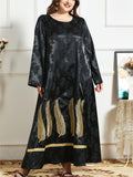 KTX-7982838415576 Elegant Feather and Floral Embroidered Kaftan