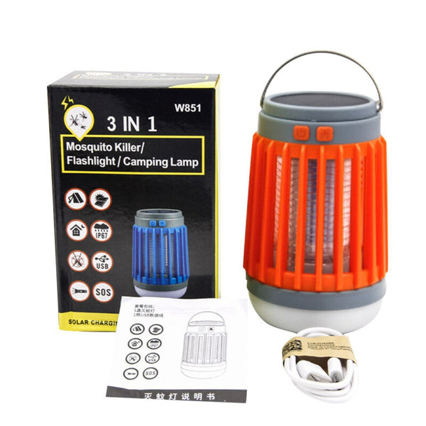 1pc Electric Shock Fly Bug Mosquito Insect LED Light Trap Pest Mosquito lamp - Orange