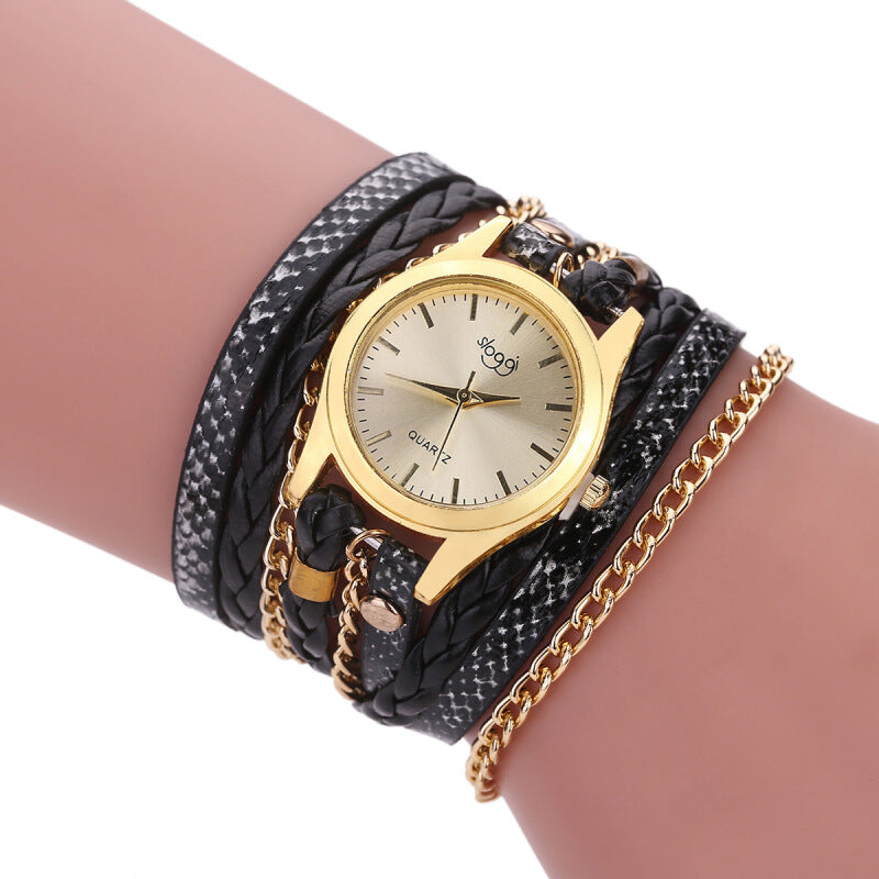 2017 Premium Vintage Multilayer Wristwatch - Black