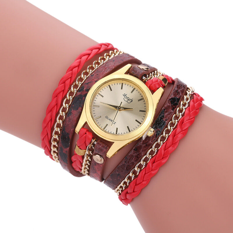 2017 Premium Vintage Multilayer Wristwatch - Red