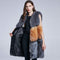 2021 Women's Multi-Color Long Natural Fur Vest - Silver