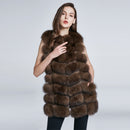 2022 Fashionable Women's Fox Furry Vest - Brown