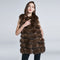 2022 Fashionable Women's Fox Furry Vest - Brown