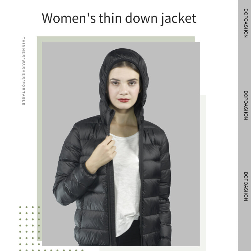 2020 New Women's Thin Down Jacket - Black