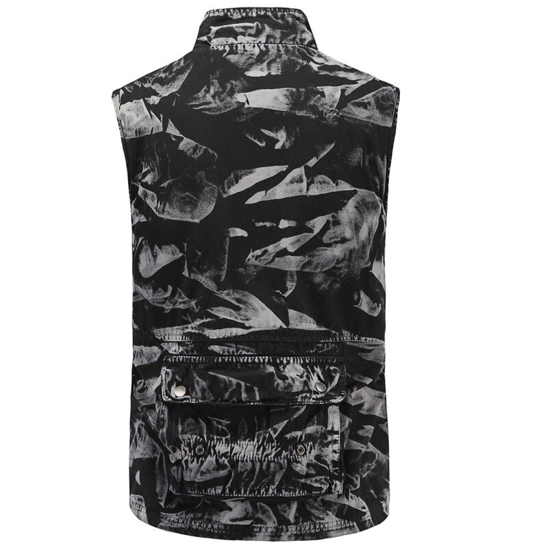 2020 New outdoor men's Stylish Pure Cotton Vest - Black