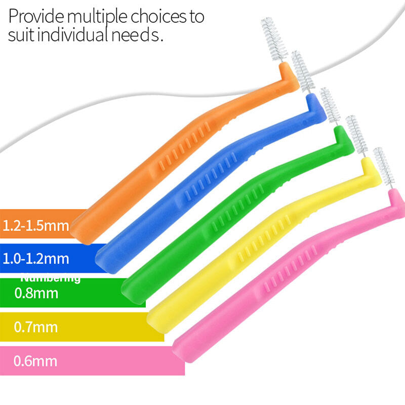 20 قطعة. فرشاة بين الأسنان على شكل حرف L للعناية بالفم - متعددة الألوان