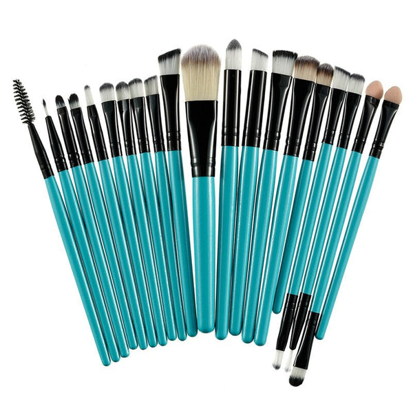 20Pcs Premium Professional Makeup Brushes Set - Aqua Blue