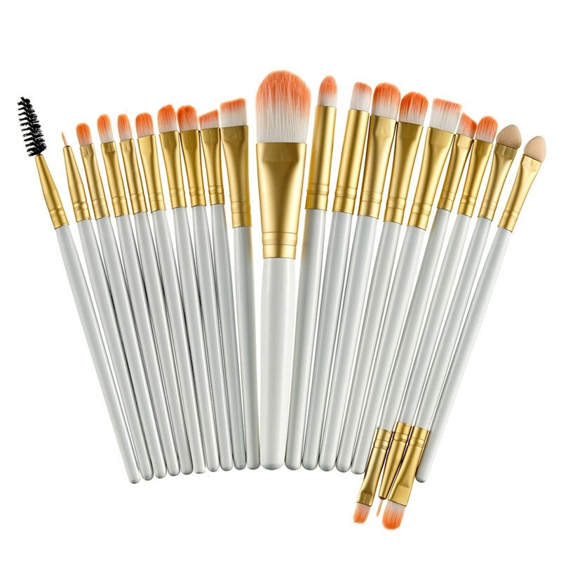 20Pcs Premium Professional Makeup Brushes Set - Gold