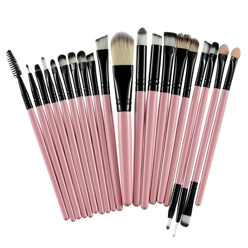 20Pcs Premium Professional Makeup Brushes Set - Pink&Black