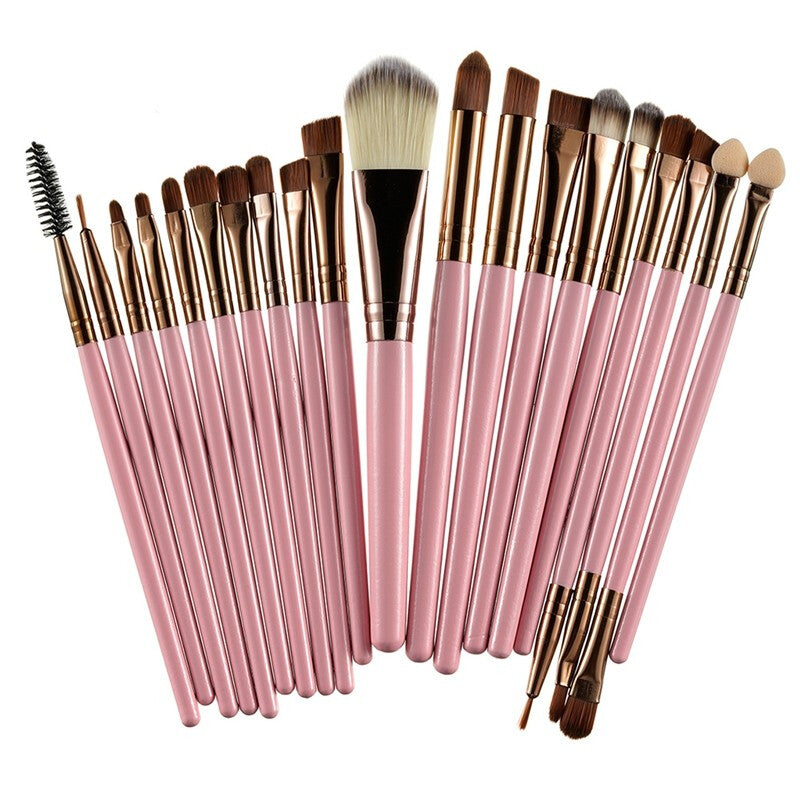 20Pcs Premium Professional Makeup Brushes Set - Pink