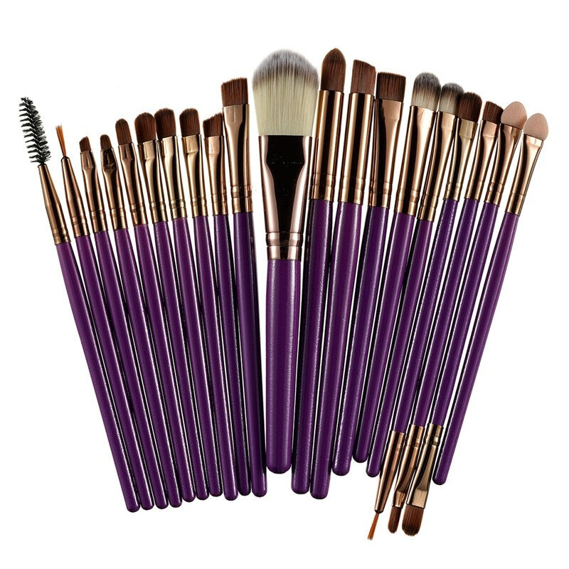 20Pcs Premium Professional Makeup Brushes Set - Purple&Gold