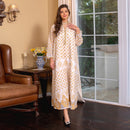 KTX-7982839070936 Golden Embroidery Stand Neck Long Sleeve Muslim Abaya