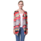 Casual Cable Knit Cloak Cardigan Geometric Print Drape Front