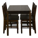 Wooden Dining Table with 4 Chairs Brown