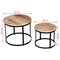 Two Piece Coffee Table Set Rough Mango Wood Round 40 cm/50 cm