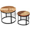 Two Piece Coffee Table Set Solid Reclaimed Wood Round 40cm/50cm