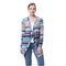 Casual Cable Knit Cloak Cardigan Geometric Print Drape Front