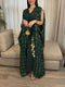 KTX-7982697152728 Green Geometric Embroidery Sequin Jumpsuit and Outwear Two-Piece Set