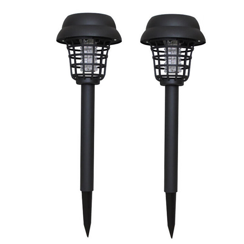 2PC Solar Powered LED Light Mosquito Pest Bug Zapper Insect Killer Lamp Garden