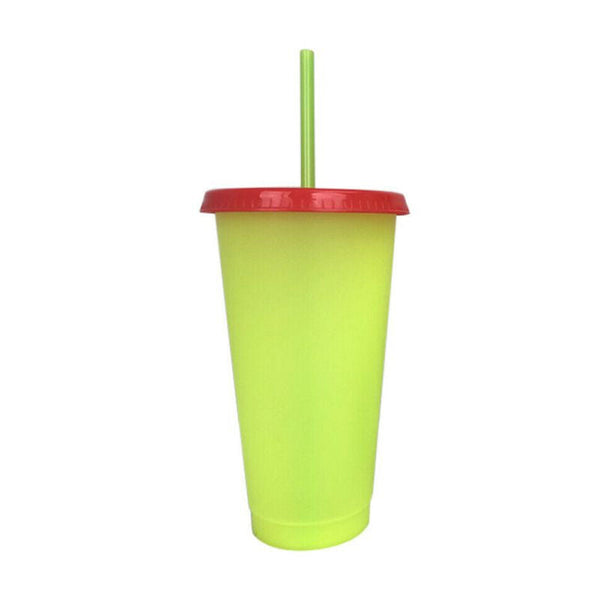 Environmental Protection Plastic Straw Cup - Yellow