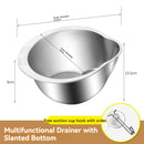 KTX-5072 304 Stainless Steel Household Multifunctional Kitchen Rice Basin, Fine Hole Slant Bottom Draining Blue, Washing Rice and Vegetables Strainer Basin - 2 Pieces